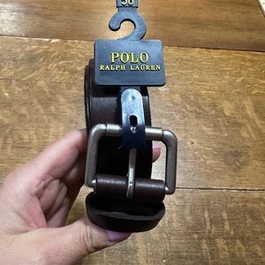 Polo by Ralph Lauren Brown Leather Belt NWT sz 56